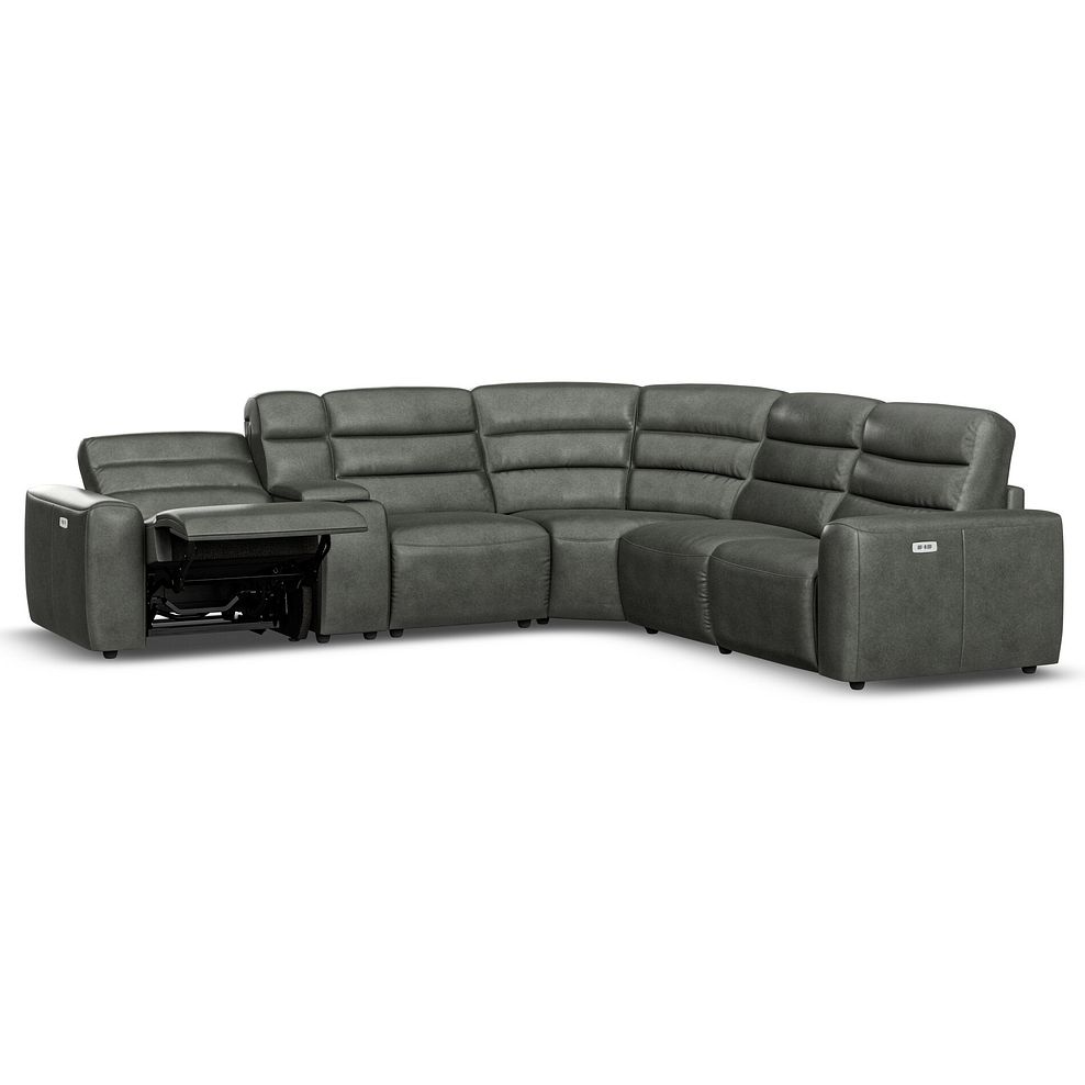 Cohen Group 3 Electric Recliner with 1 Console in Virgo Lead Leather 3