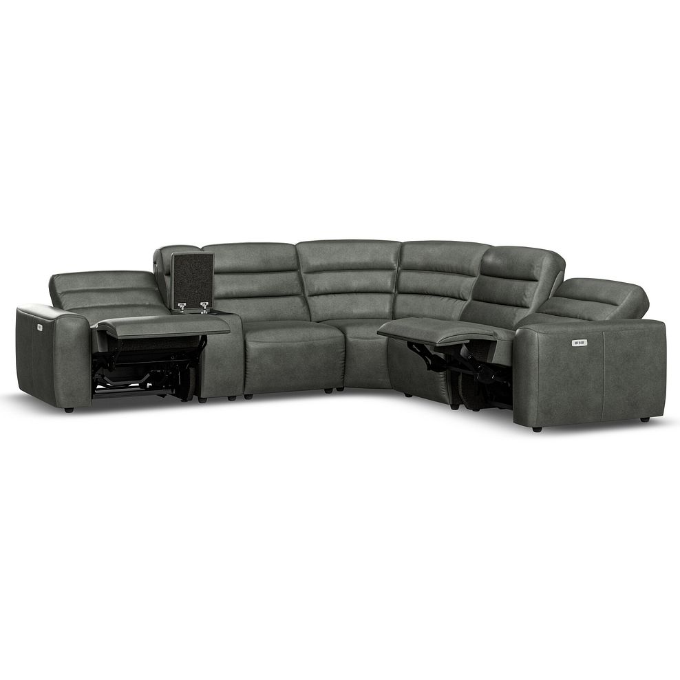 Cohen Group 3 Electric Recliner with 1 Console in Virgo Lead Leather 4