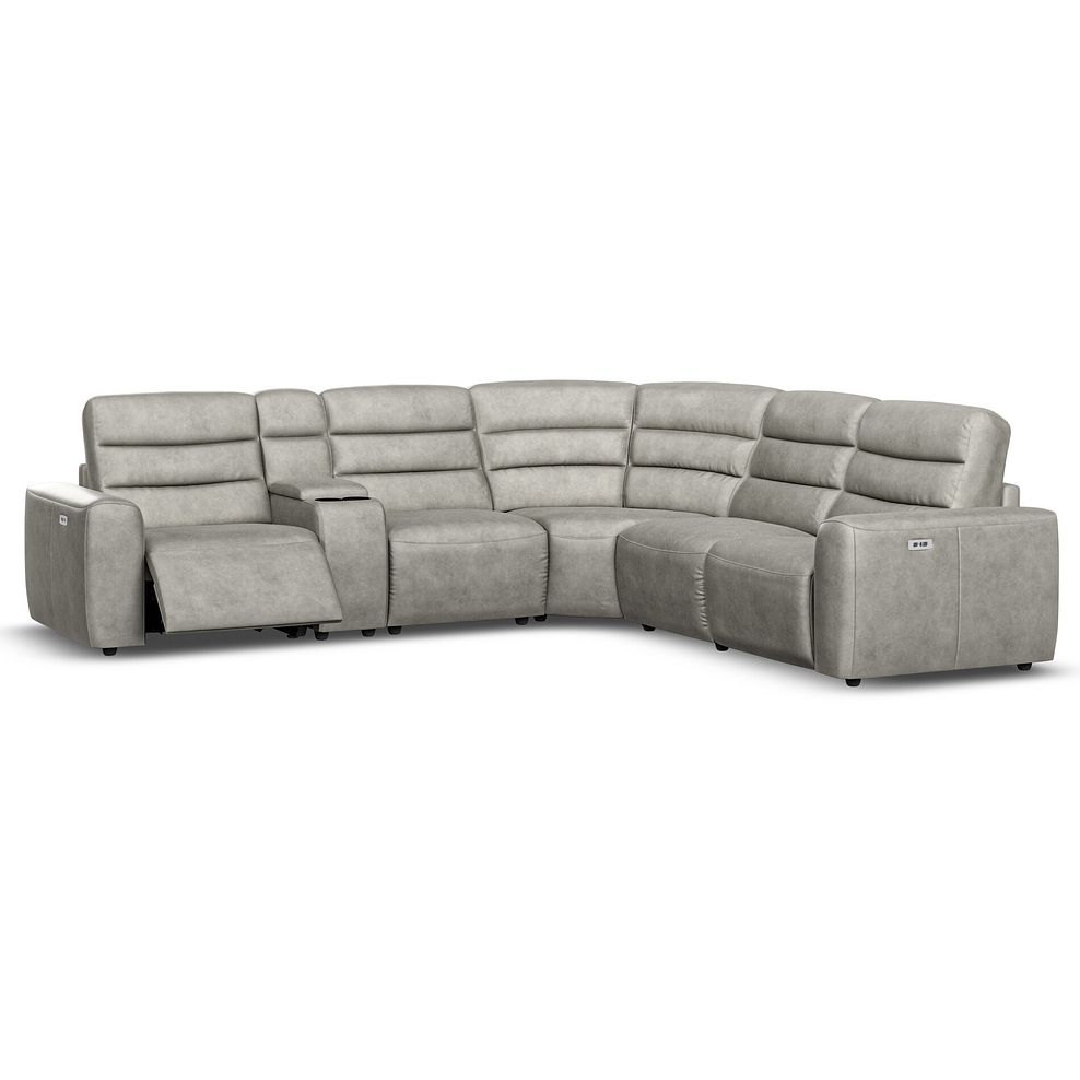 Cohen Group 3 Electric Recliner with 1 Console in Virgo Platinum Leather 2