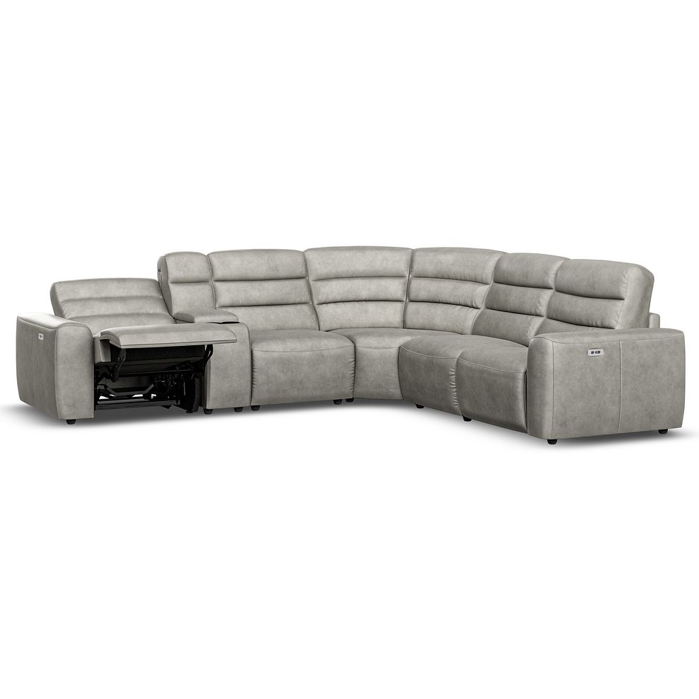 Cohen Group 3 Electric Recliner with 1 Console in Virgo Platinum Leather 3