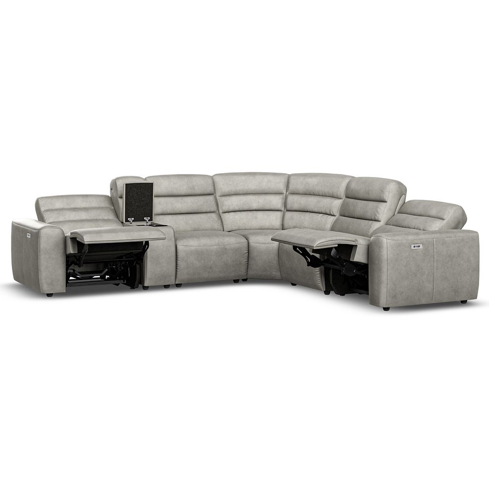 Cohen Group 3 Electric Recliner with 1 Console in Virgo Platinum Leather 4