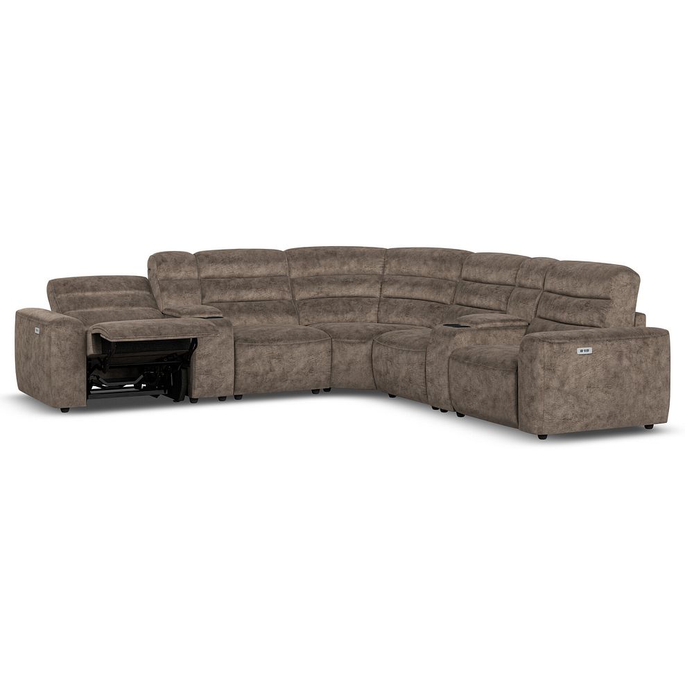 Cohen Group 3 Electric Recliner with 2 Consoles in Dapple Chocolate Fabric 5