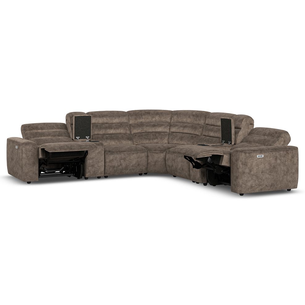 Cohen Group 3 Electric Recliner with 2 Consoles in Dapple Chocolate Fabric 6