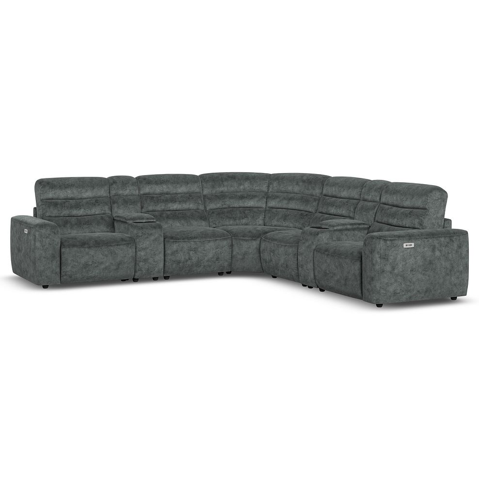 Cohen Group 3 Electric Recliner with 2 Consoles in Dapple Grey Fabric 1