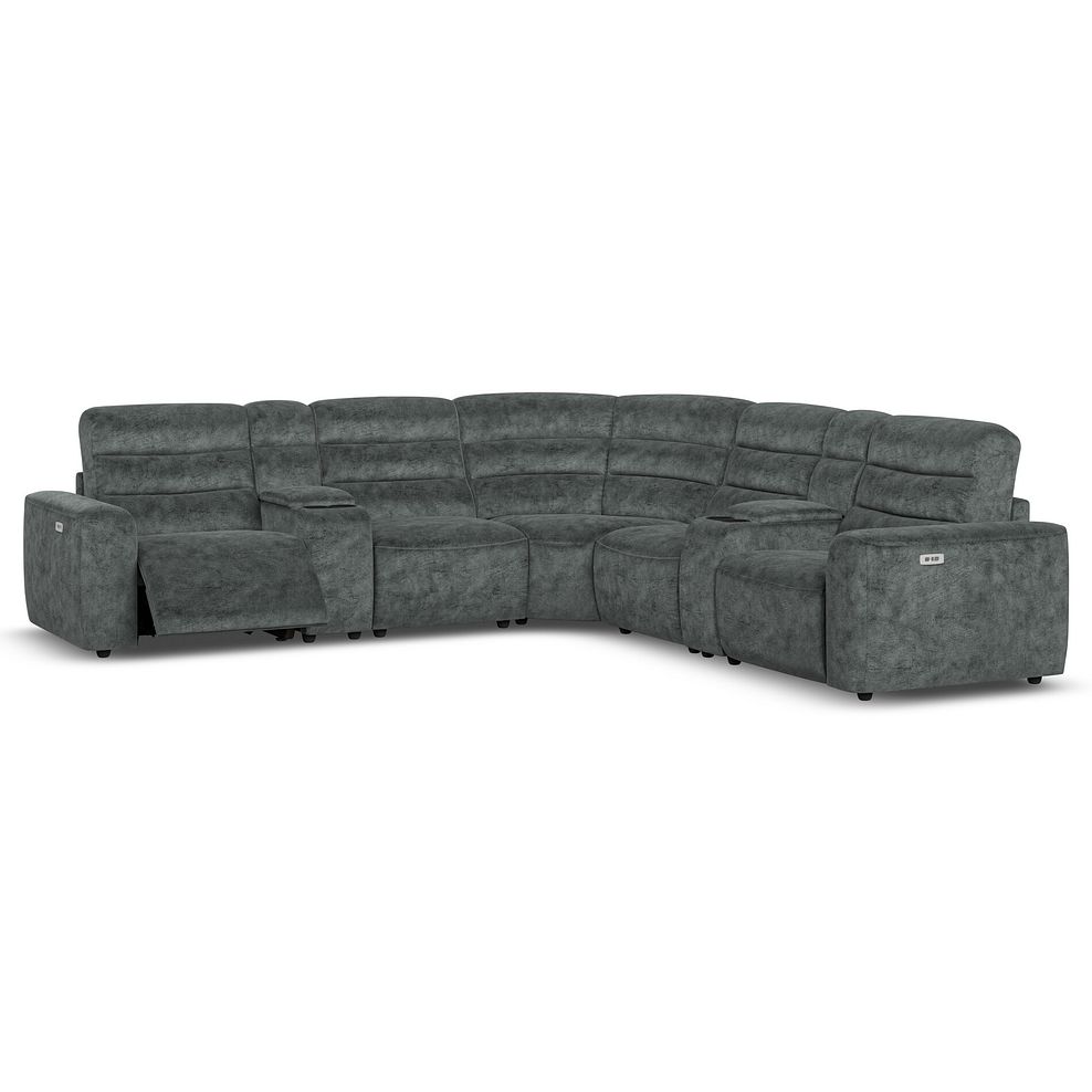 Cohen Group 3 Electric Recliner with 2 Consoles in Dapple Grey Fabric 2