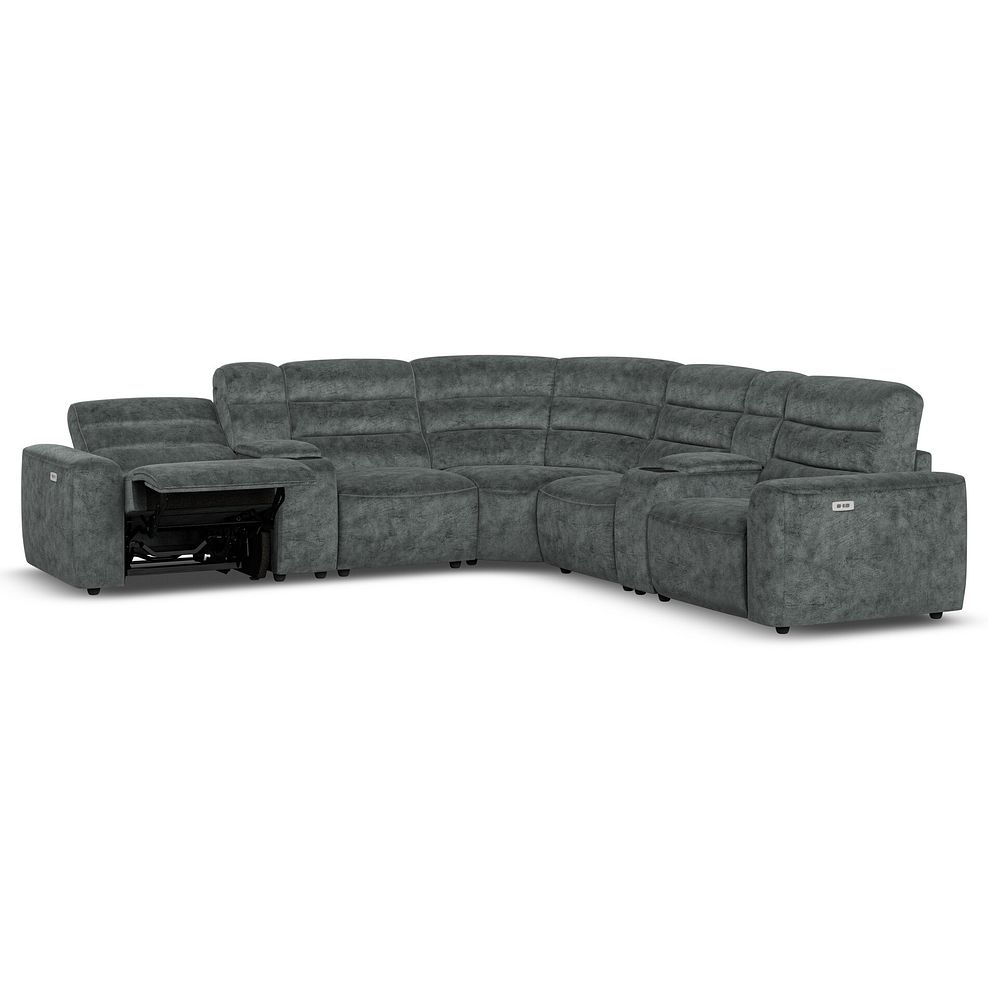 Cohen Group 3 Electric Recliner with 2 Consoles in Dapple Grey Fabric 3