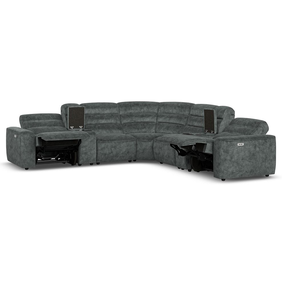 Cohen Group 3 Electric Recliner with 2 Consoles in Dapple Grey Fabric 4