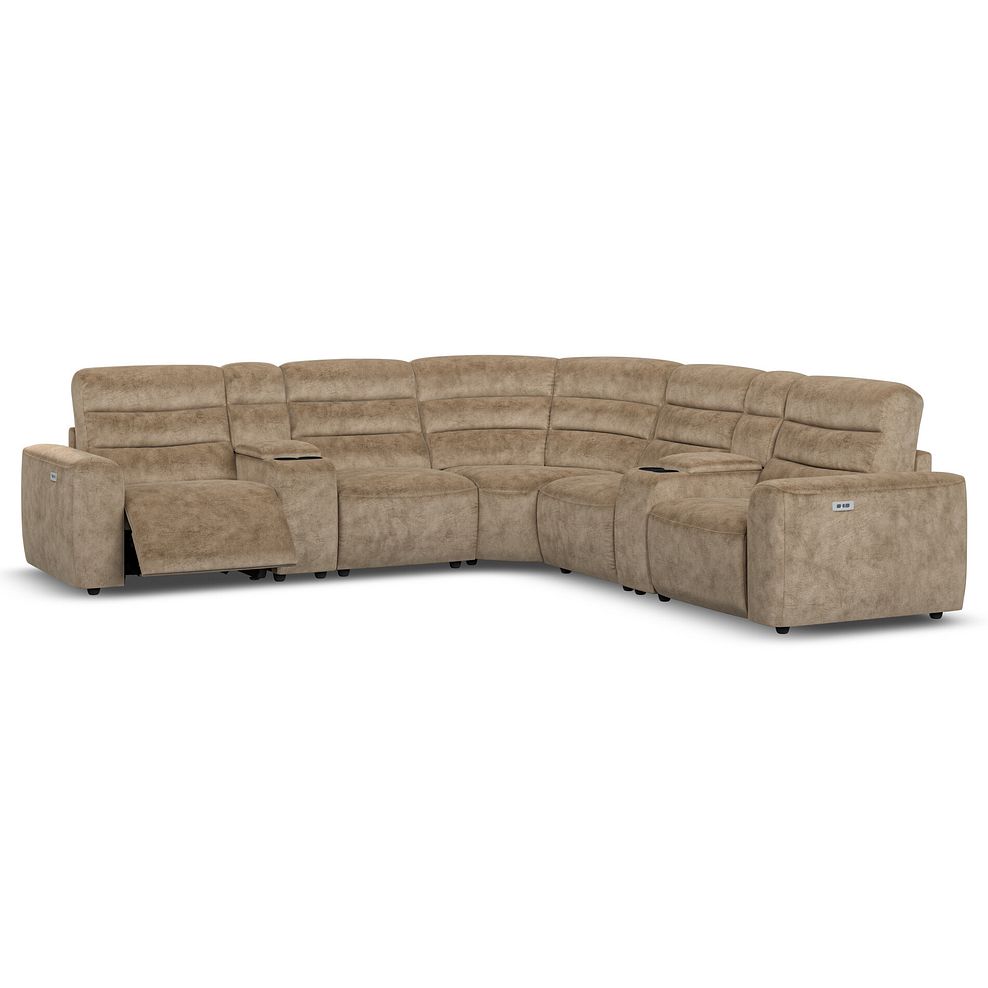 Cohen Group 3 Electric Recliner with 2 Consoles in Dapple Taupe Fabric 2