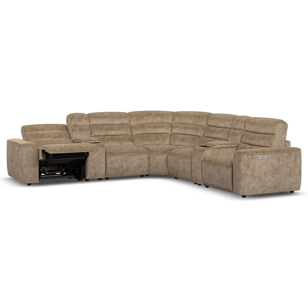 Cohen Group 3 Electric Recliner with 2 Consoles in Dapple Taupe Fabric 3