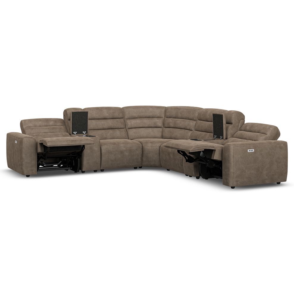 Cohen Group 3 Electric Recliner with 2 Consoles in Miller Earth Brown Fabric 4