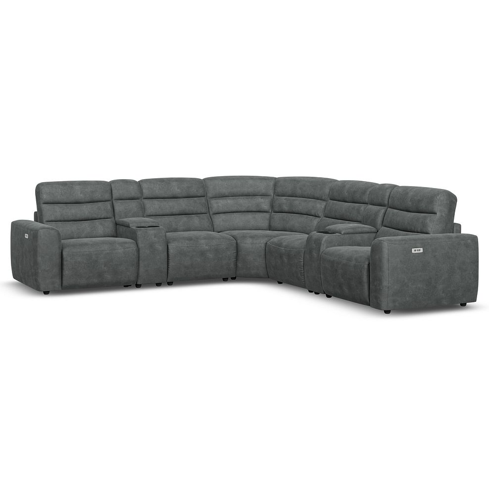 Cohen Group 3 Electric Recliner with 2 Consoles in Miller Grey Fabric 1