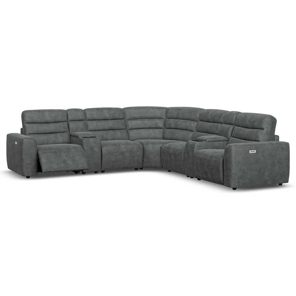 Cohen Group 3 Electric Recliner with 2 Consoles in Miller Grey Fabric 2