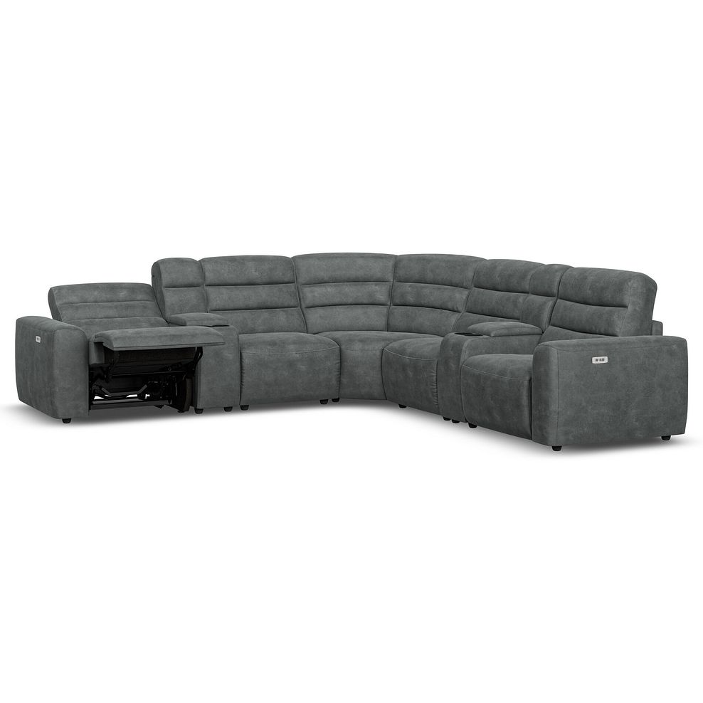 Cohen Group 3 Electric Recliner with 2 Consoles in Miller Grey Fabric 3