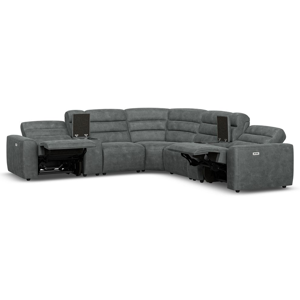 Cohen Group 3 Electric Recliner with 2 Consoles in Miller Grey Fabric 4