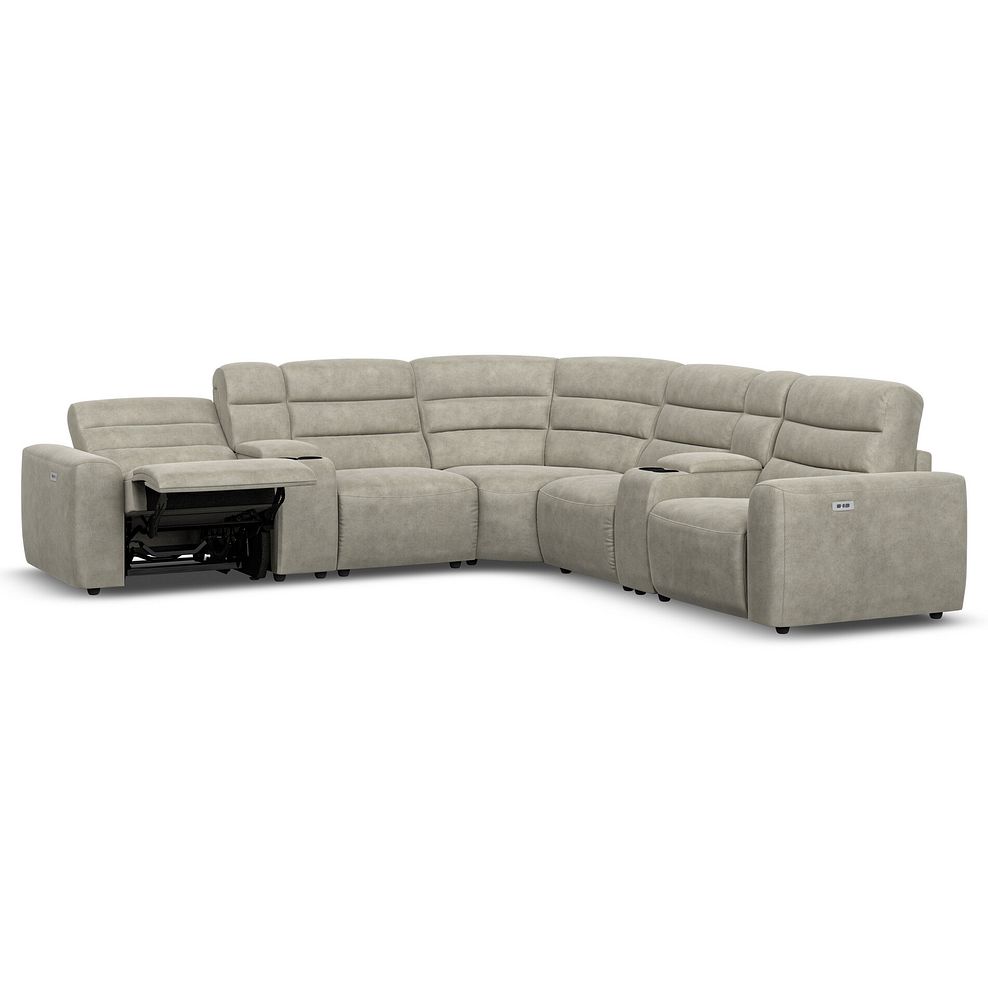 Cohen Group 3 Electric Recliner with 2 Consoles in Miller Taupe Fabric 3