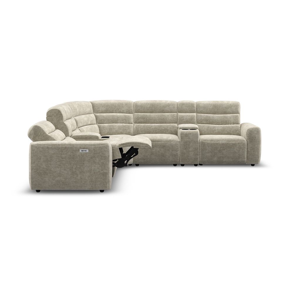 Cohen Group 3 Electric Recliner with 2 Consoles in Plush Beige Fabric 8