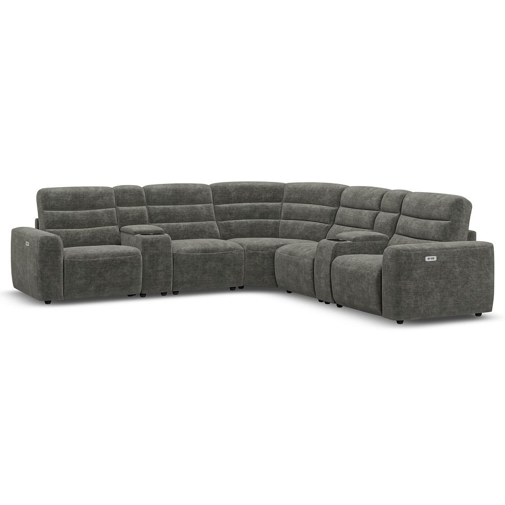 Cohen Group 3 Electric Recliner with 2 Consoles in Plush Charcoal Fabric 1