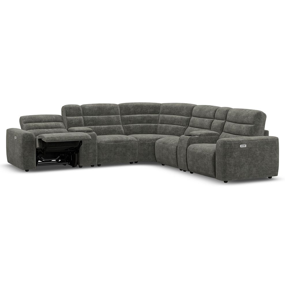 Cohen Group 3 Electric Recliner with 2 Consoles in Plush Charcoal Fabric 3