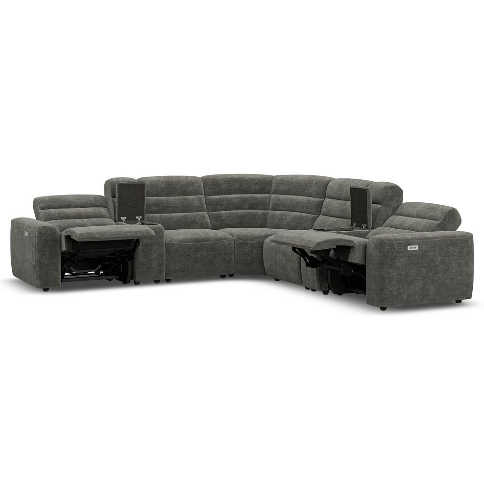 Cohen Group 3 Electric Recliner with 2 Consoles in Plush Charcoal Fabric 4