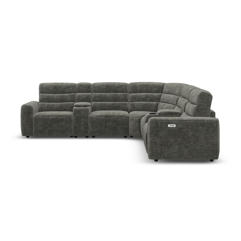 Cohen Group 3 Electric Recliner with 2 Consoles in Plush Charcoal Fabric 5