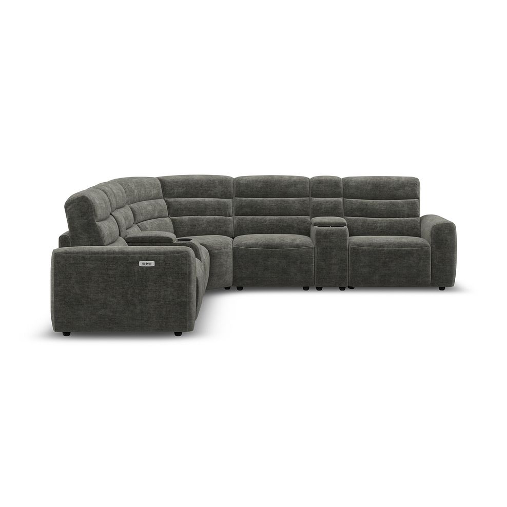 Cohen Group 3 Electric Recliner with 2 Consoles in Plush Charcoal Fabric 7