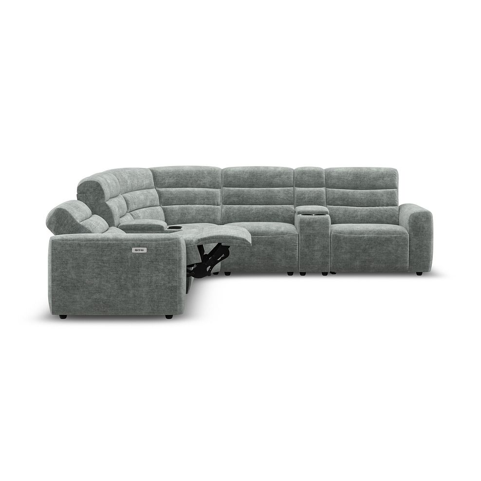 Cohen Group 3 Electric Recliner with 2 Consoles in Plush Silver Fabric 8