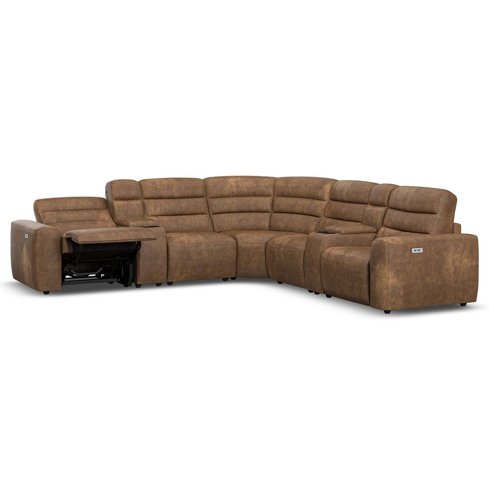 Cohen Group 3 Electric Recliner with 2 Consoles in Ranch Brown Fabric 3