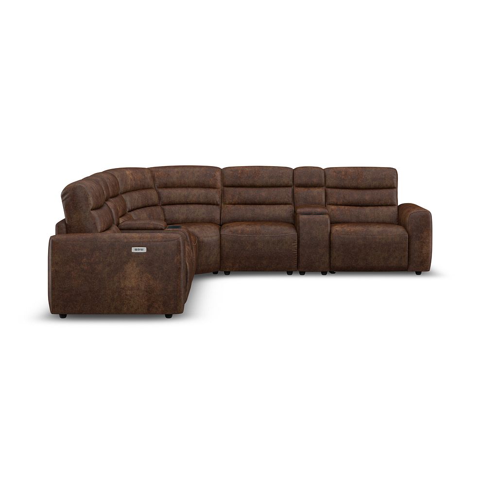 Cohen Group 3 Electric Recliner with 2 Consoles in Ranch Dark Brown Fabric 7