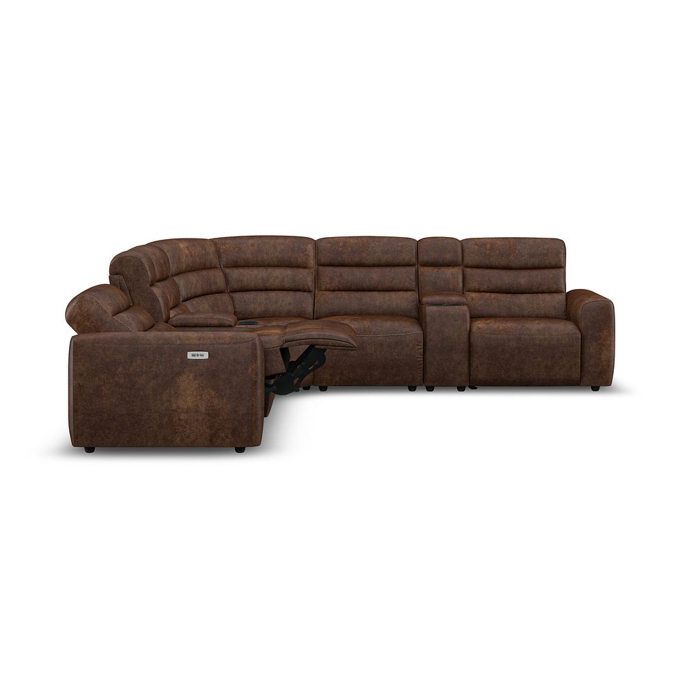 Cohen Group 3 Electric Recliner with 2 Consoles in Ranch Dark Brown Fabric 8