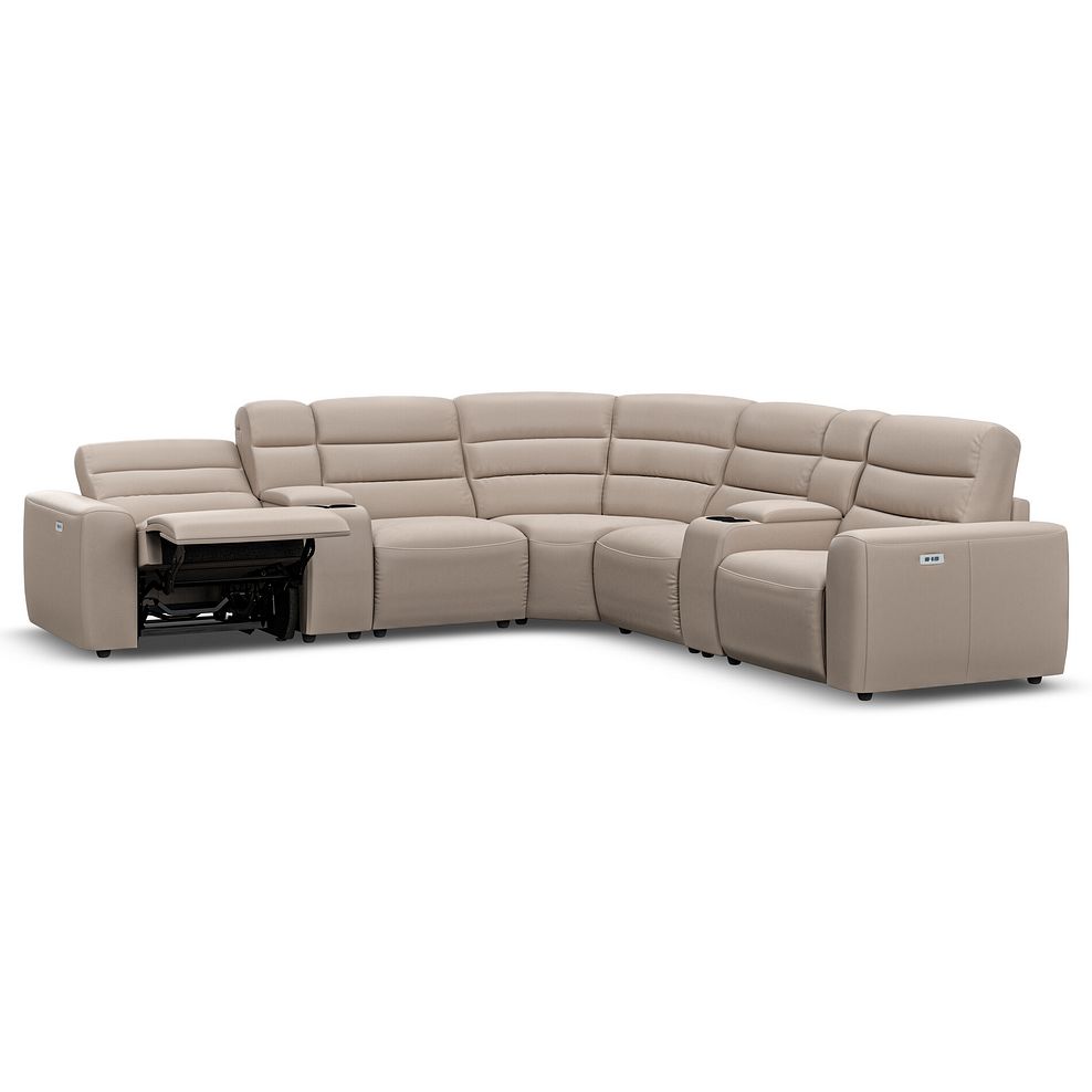 Cohen Group 3 Electric Recliner with 2 Consoles in Virgo Buff Leather 3