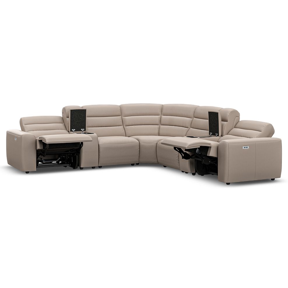 Cohen Group 3 Electric Recliner with 2 Consoles in Virgo Buff Leather 4