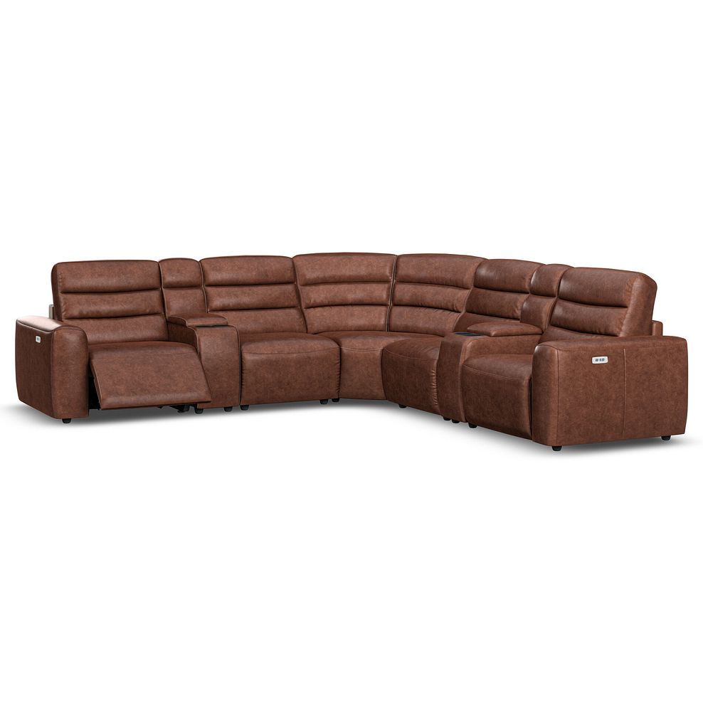 Cohen Group 3 Electric Recliner with 2 Consoles in Virgo Chestnut Leather 4