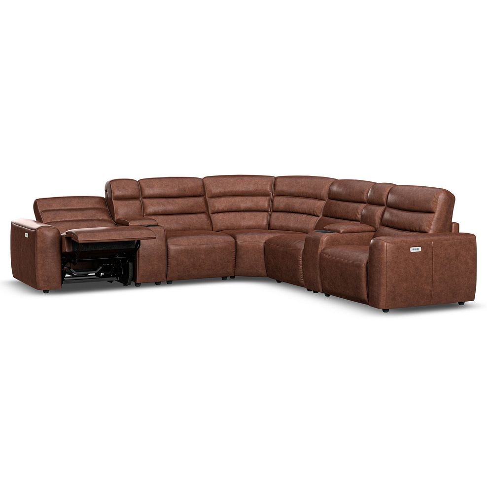 Cohen Group 3 Electric Recliner with 2 Consoles in Virgo Chestnut Leather 5