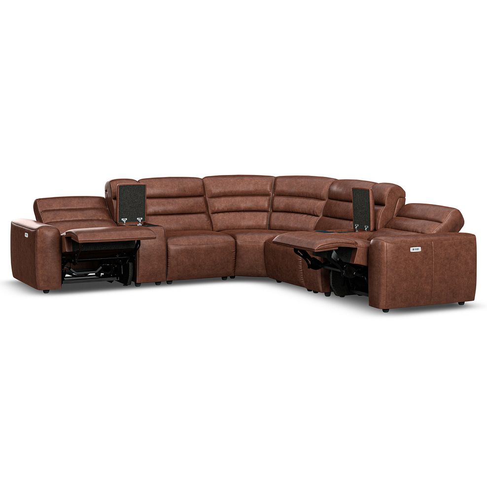 Cohen Group 3 Electric Recliner with 2 Consoles in Virgo Chestnut Leather 6