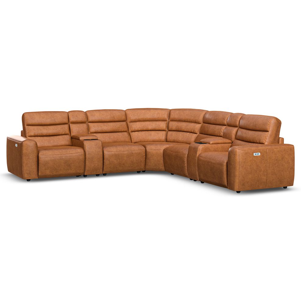 Cohen Group 3 Electric Recliner with 2 Consoles in Virgo Cognac Leather 1