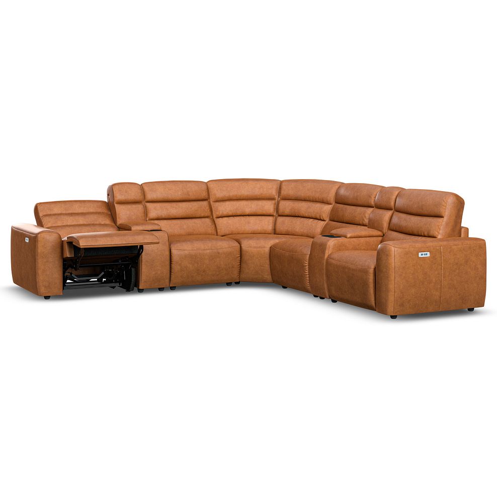 Cohen Group 3 Electric Recliner with 2 Consoles in Virgo Cognac Leather 3