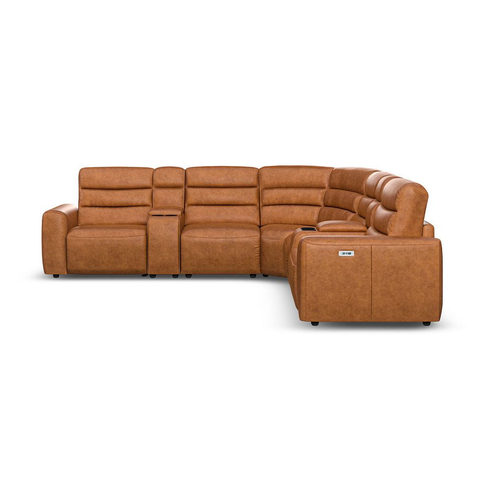 Cohen Group 3 Electric Recliner with 2 Consoles in Virgo Cognac Leather 5