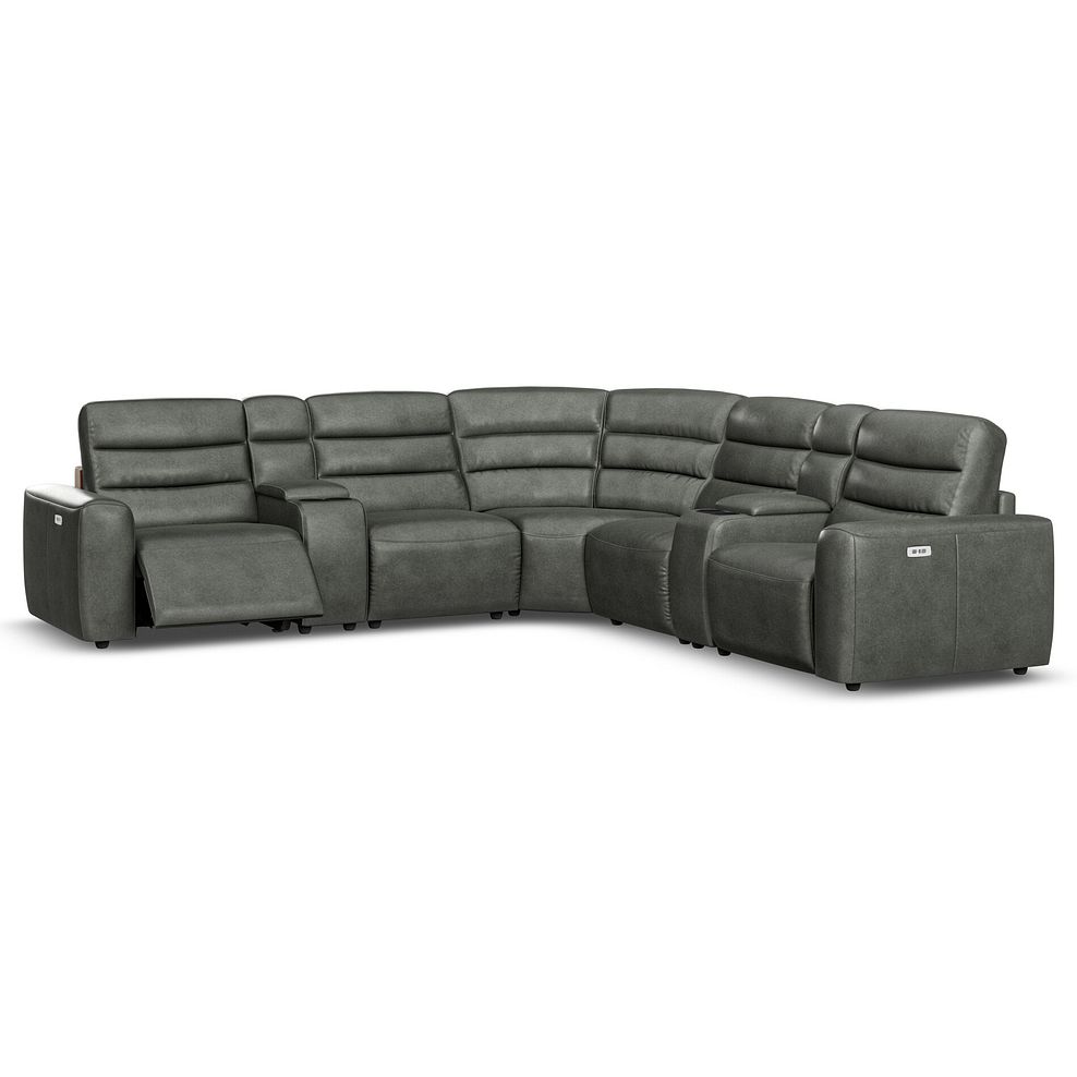 Cohen Group 3 Electric Recliner with 2 Consoles in Virgo Lead Leather 2