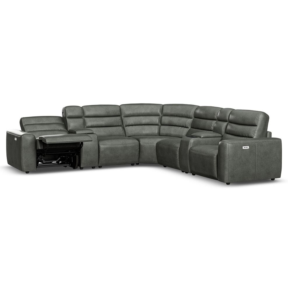 Cohen Group 3 Electric Recliner with 2 Consoles in Virgo Lead Leather 3