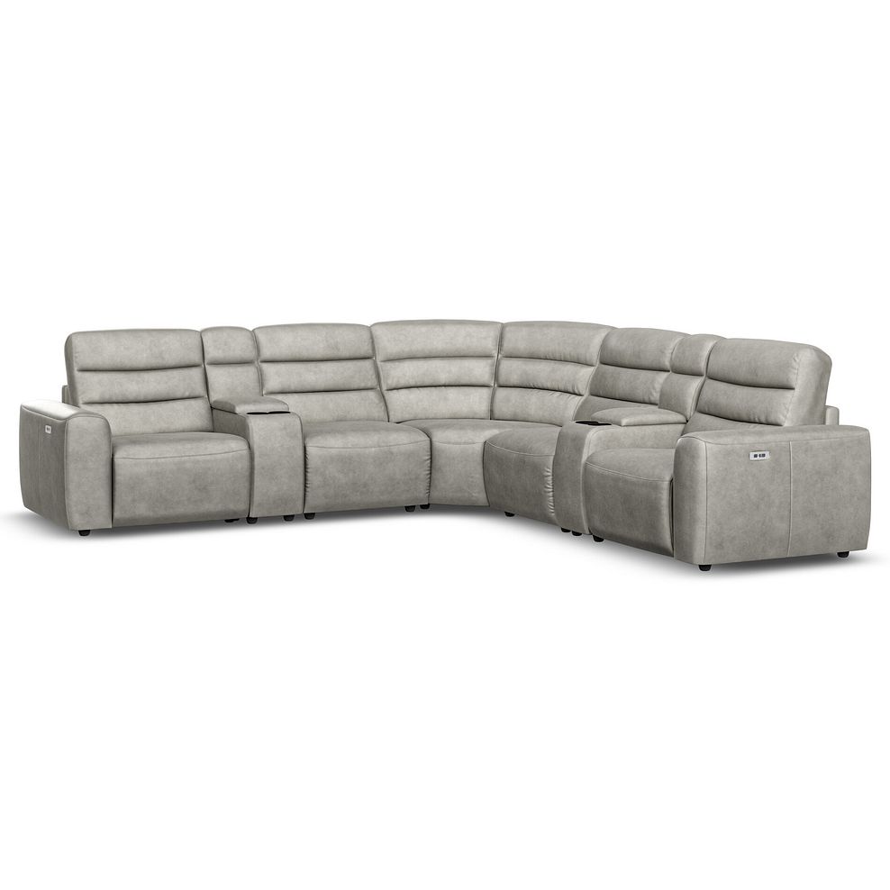 Cohen Group 3 Electric Recliner with 2 Consoles in Virgo Platinum Leather 1