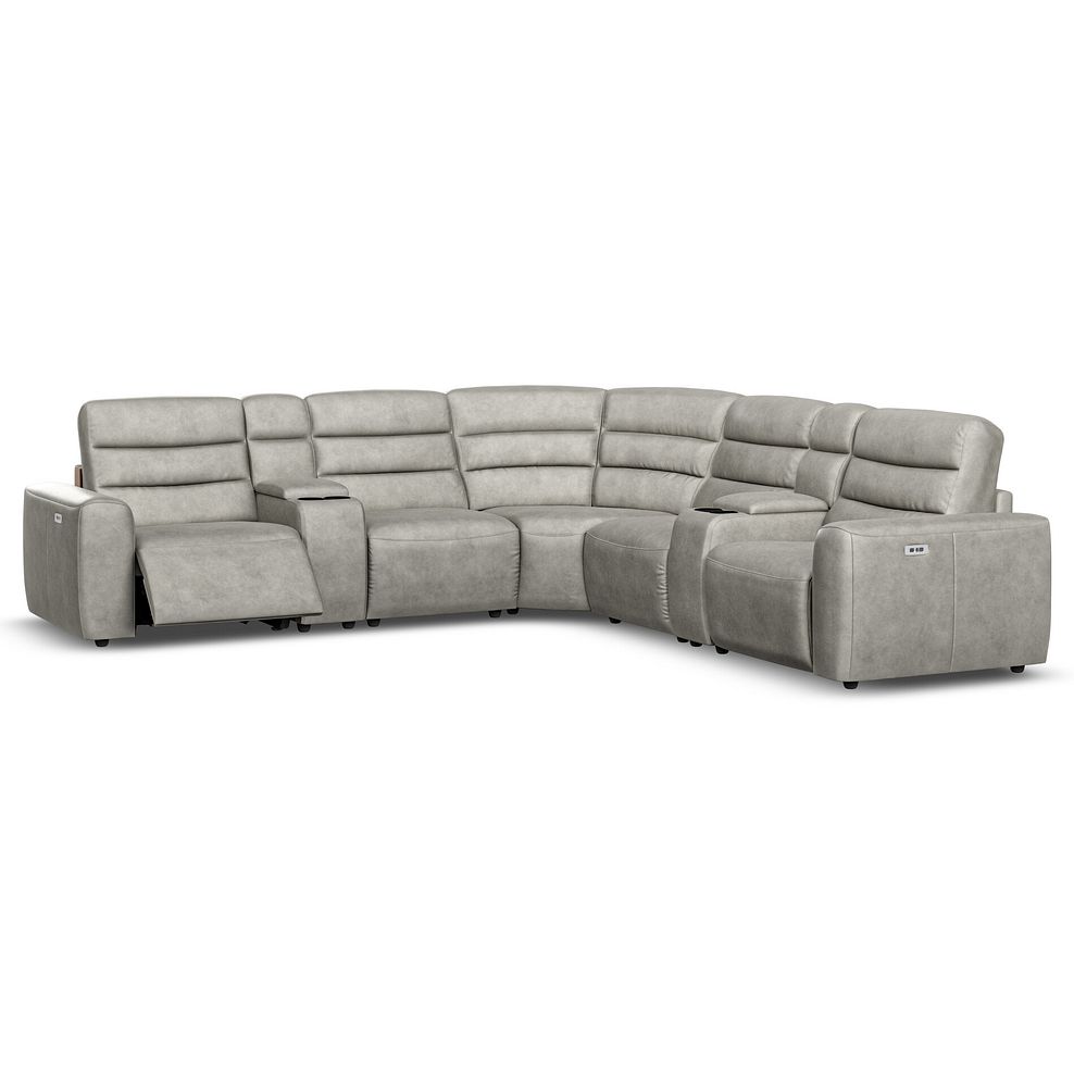 Cohen Group 3 Electric Recliner with 2 Consoles in Virgo Platinum Leather 2