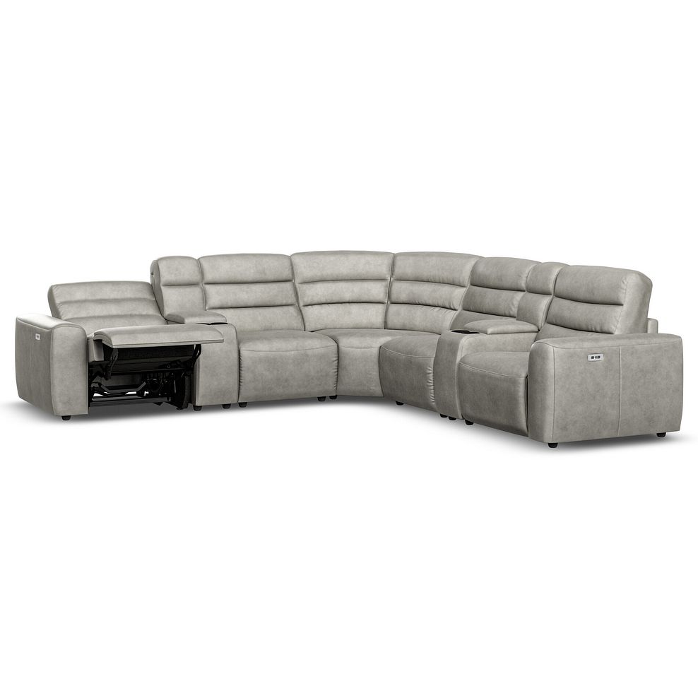 Cohen Group 3 Electric Recliner with 2 Consoles in Virgo Platinum Leather 3
