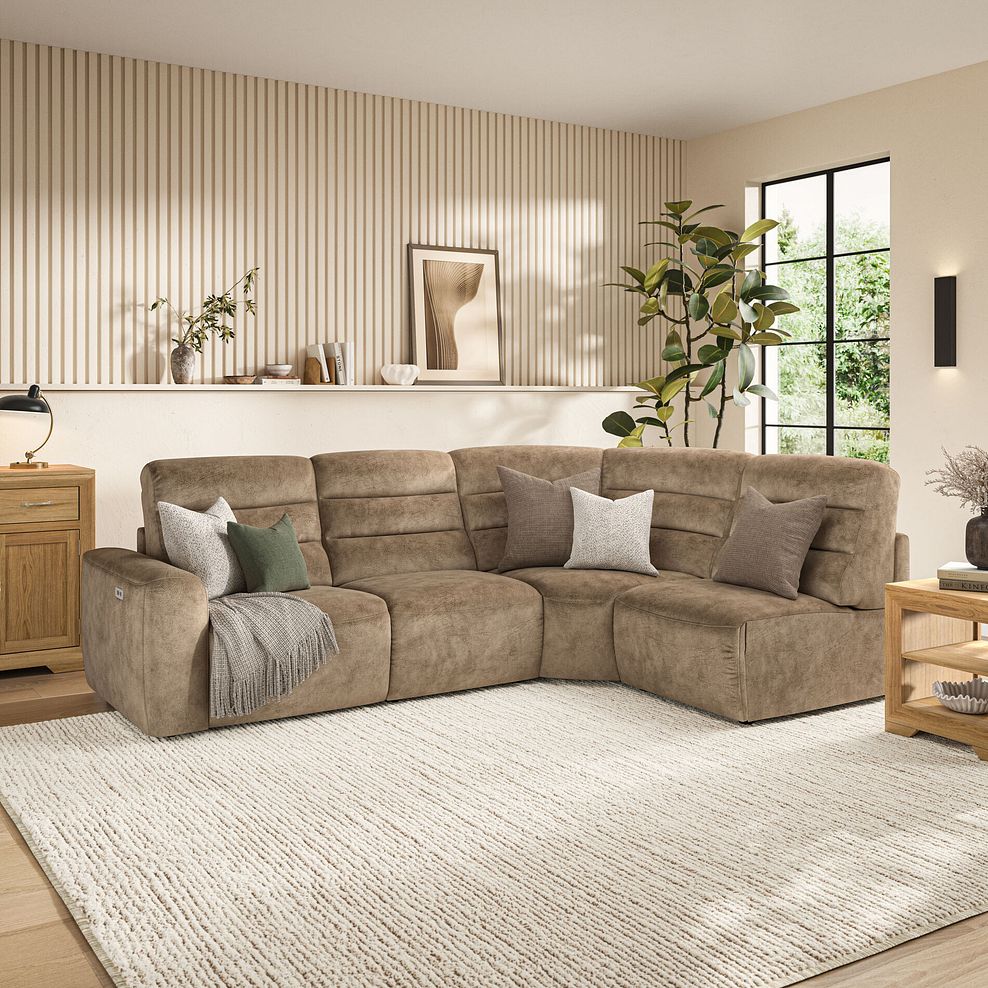 Cohen Group 4 Electric Recliner in Dapple Taupe Fabric 1