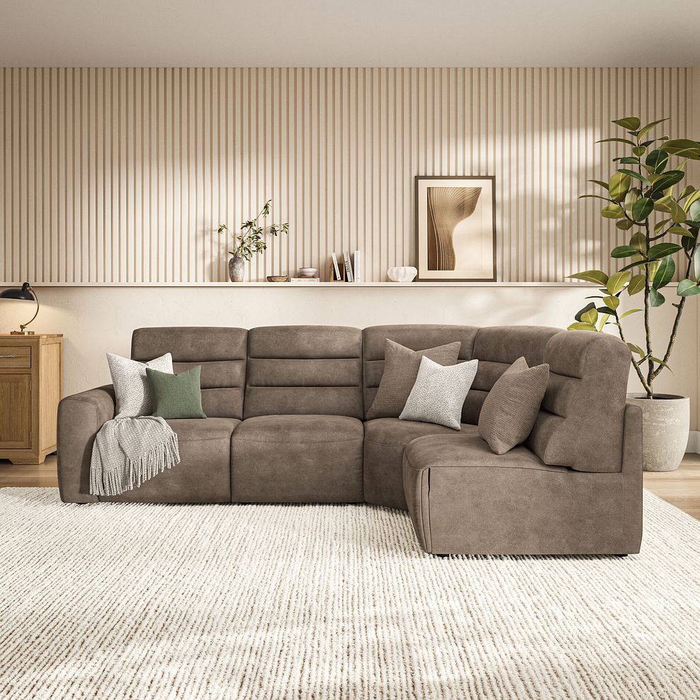 Cohen Group 4 Electric Recliner in Miller Earth Brown Fabric 3