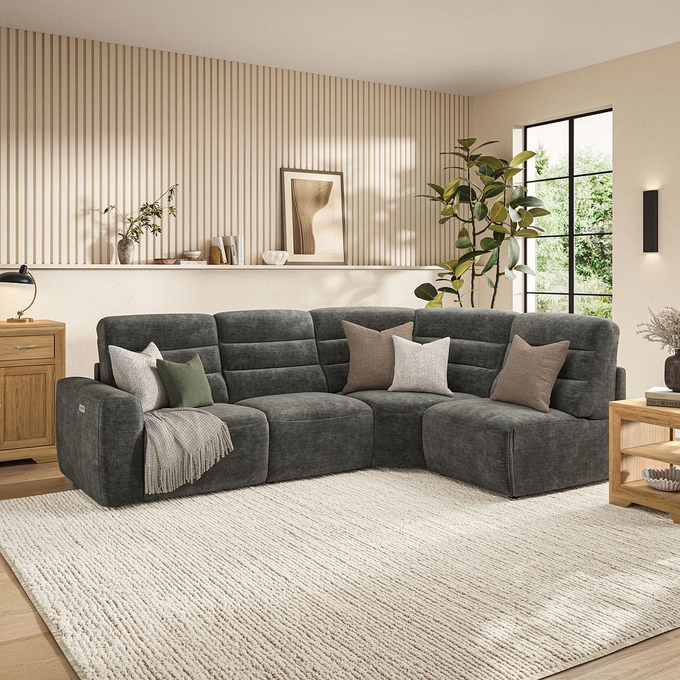 Cohen Group 4 Electric Recliner in Plush Charcoal Fabric 1