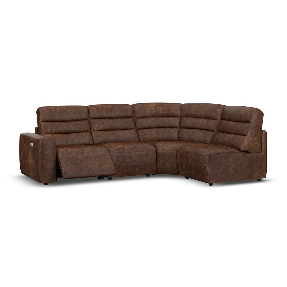 Cohen Group 4 Electric Recliner in Ranch Dark Brown Fabric 2