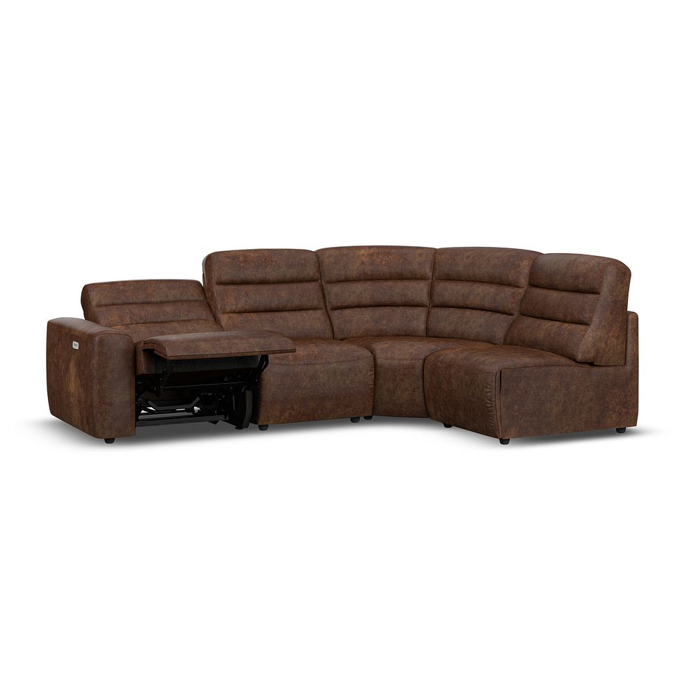 Cohen Group 4 Electric Recliner in Ranch Dark Brown Fabric 3