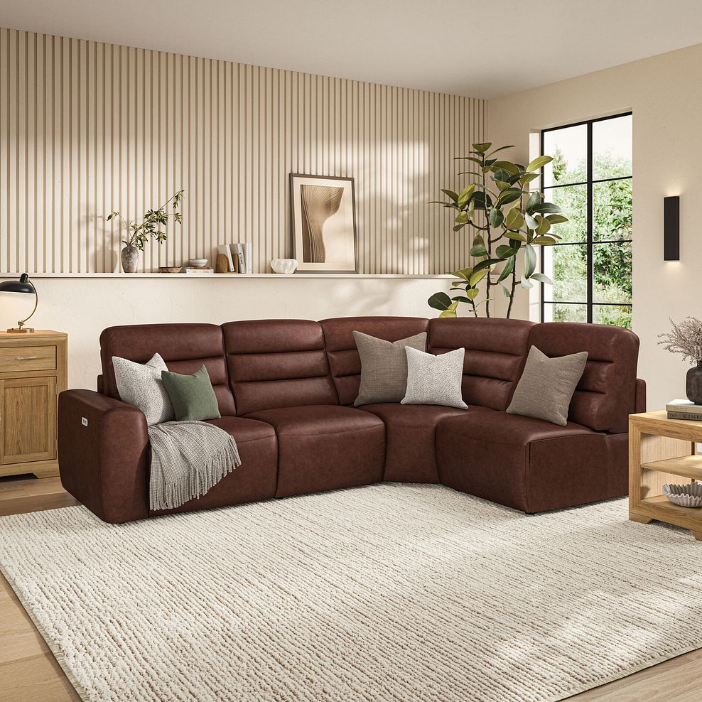 Cohen Group 4 ELectric Recliner in Virgo Chestnut Leather 1