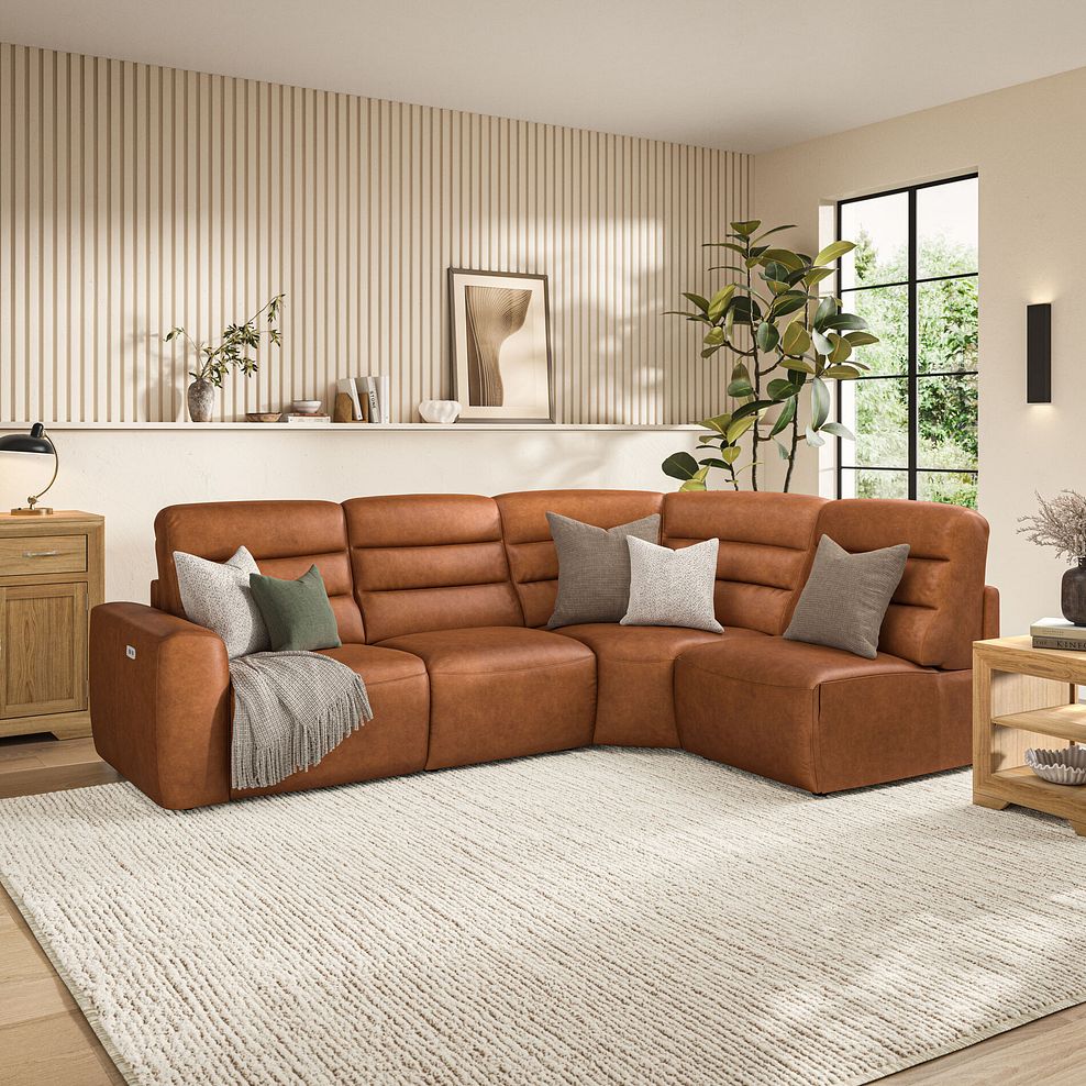 Cohen Group 4 ELectric Recliner in Virgo Cognac Leather 1