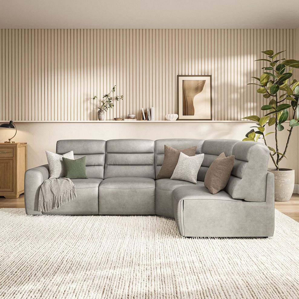 Cohen Group 4 ELectric Recliner in Virgo Platinum Leather 3